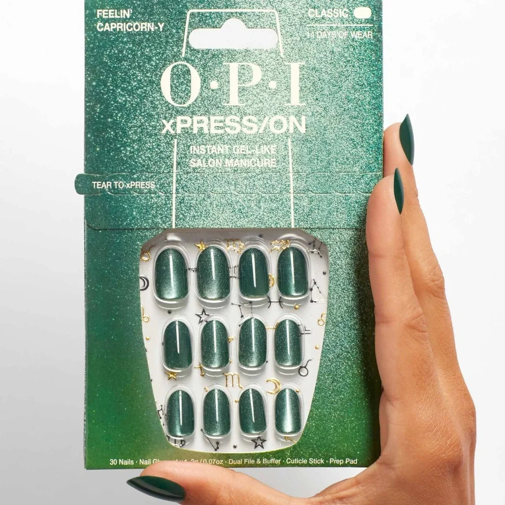 O.P.I. Feelin’ Capricorn-y xPress/on Press On Nails Astrology Zodiac Green OPI